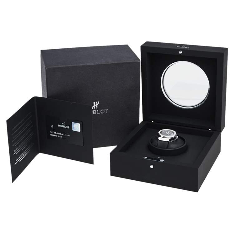 Pre Owned Hublot Black Stainless Steel Rubber Diamonds Big Bang 361.SX.1270.RX.1104 Women's Wristwatch 38 mm