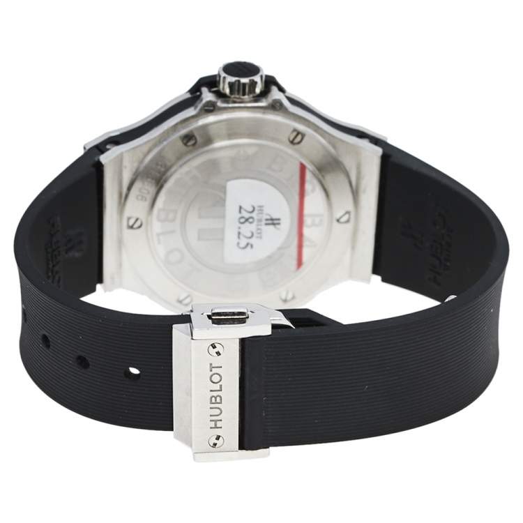 Pre Owned Hublot Black Stainless Steel Rubber Diamonds Big Bang 361.SX.1270.RX.1104 Women's Wristwatch 38 mm