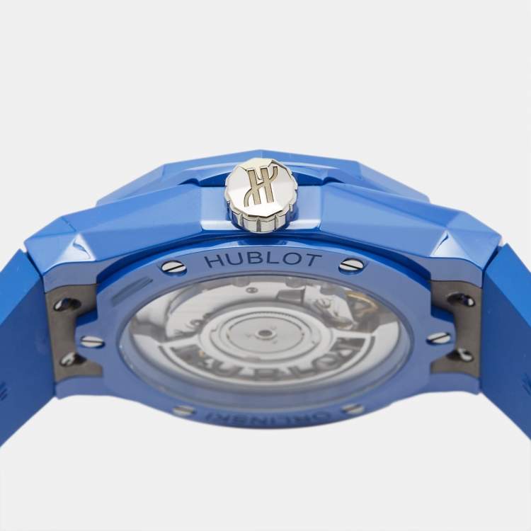 Pre Owned Hublot Blue Ceramic Rubber Classic Fusion Orlinski 550.ES.5100.RX.ORL21 Unisex Wristwatch 40 mm