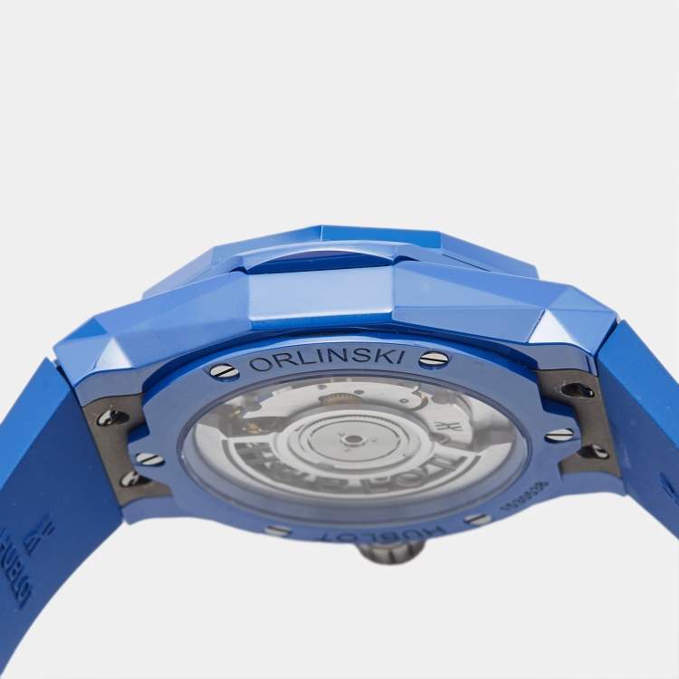Pre Owned Hublot Blue Ceramic Rubber Classic Fusion Orlinski 550.ES.5100.RX.ORL21 Unisex Wristwatch 40 mm