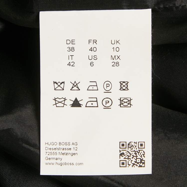 Pre Owned Hugo Boss Black Gabardine Pocket Detail Keluna Dress M