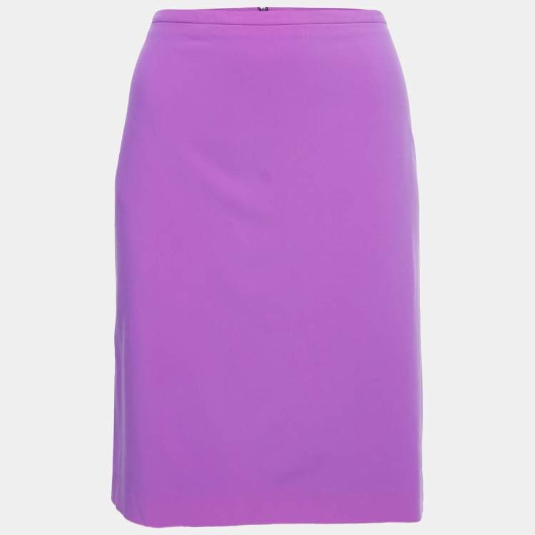 Hugo by Hugo Boss Purple Crepe Ranina Skirt L Hugo Boss | The Luxury Closet