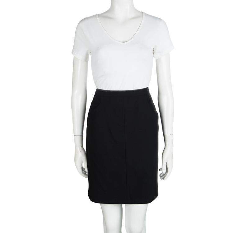 Pre Owned Hugo By Hugo Boss Black Wool Rossla Skirt M