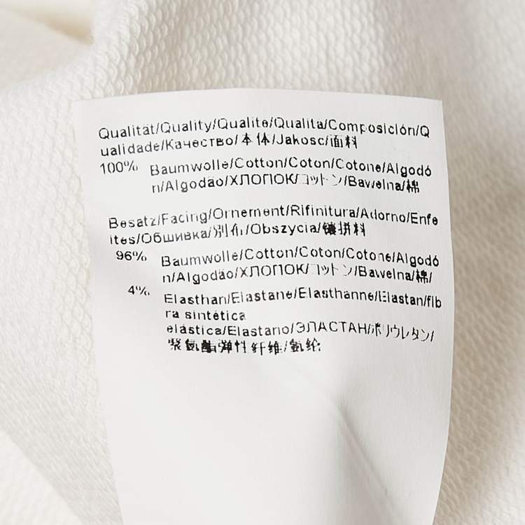 Pre Owned Hugo Boss Off-White Cotton HD Effect Logo Detail Sweatshirt M