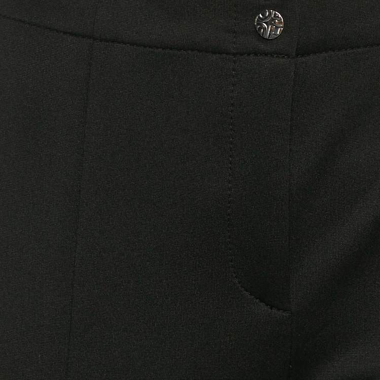 Pre Owned Hugo Boss Black Jersey Wide Leg Slit Detail Trousers S
