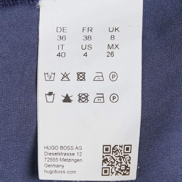 Pre Owned Hugo Boss Blue Silk Loose Fit Top S