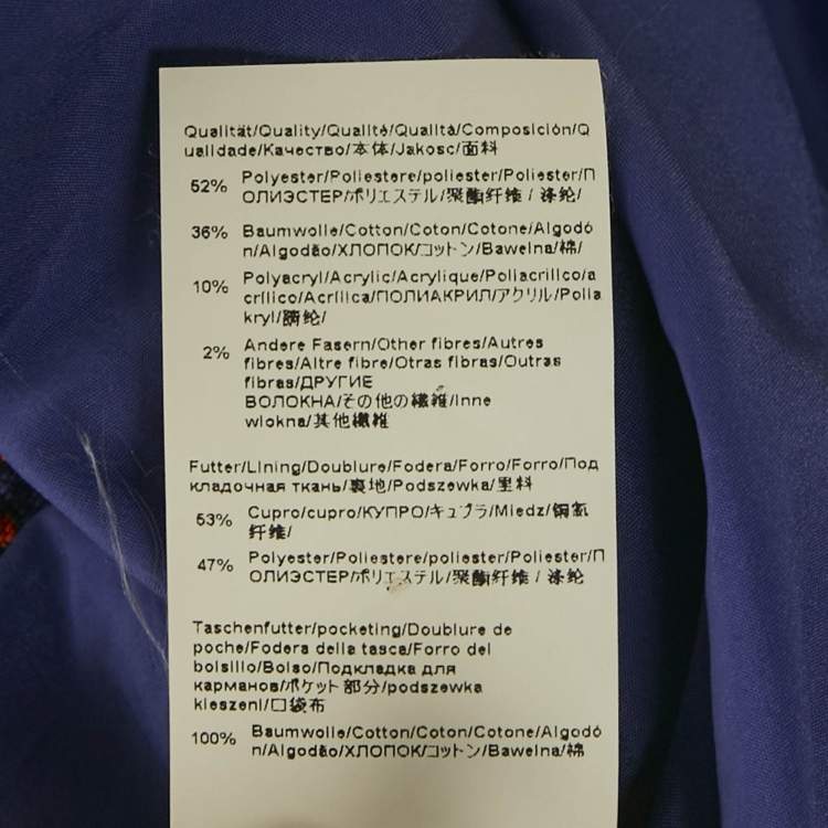 Pre Owned Hugo Boss Purple Jacquard Mid-Length Coat S