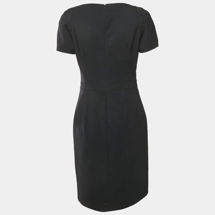 Pre Owned Hugo Boss Navy Blue Wool Short Dress M