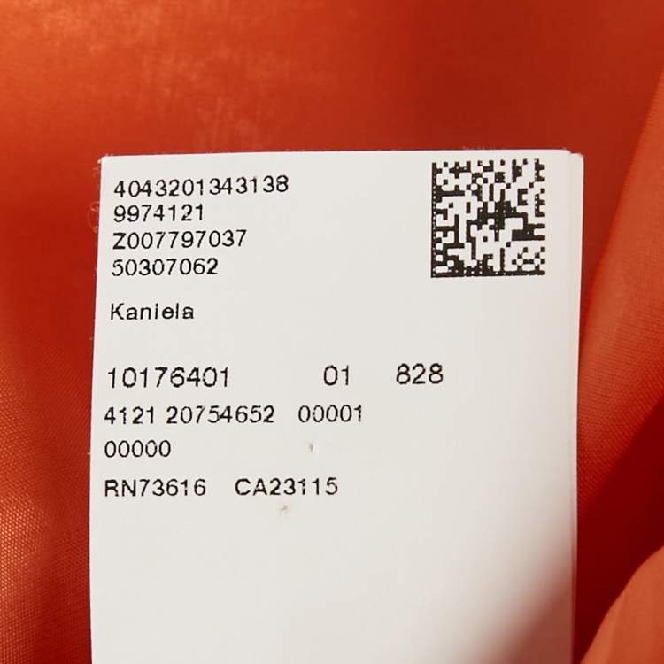 Pre Owned Hugo Boss Orange Crepe Kenlela Mini Dress S