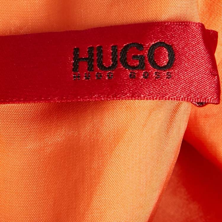 Pre Owned Hugo Boss Orange Crepe Kenlela Mini Dress S