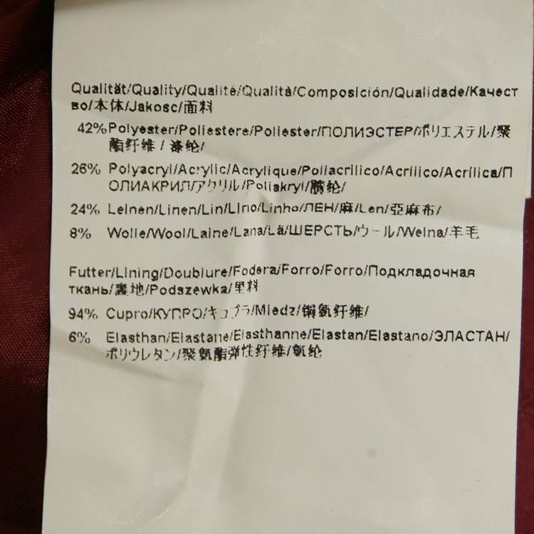 Pre Owned Hugo Boss Beige / Burgundy Knit Strapless Mini Dress M 