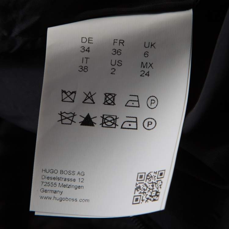 Pre Owned Hugo Boss Dark Grey Cotton A Line Short Skirt S
