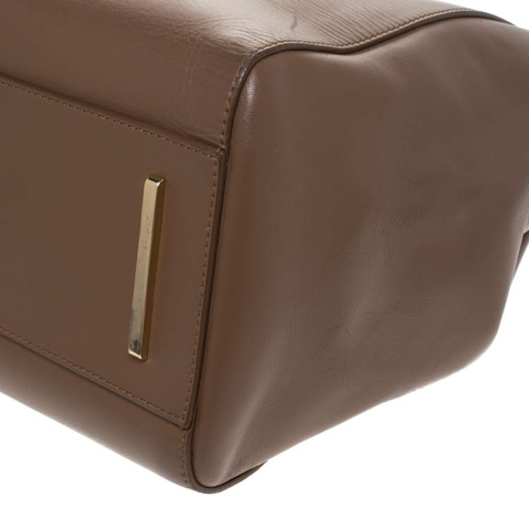 Pre Owned Hugo Boss Brown Leather Romy Top Handle Bag