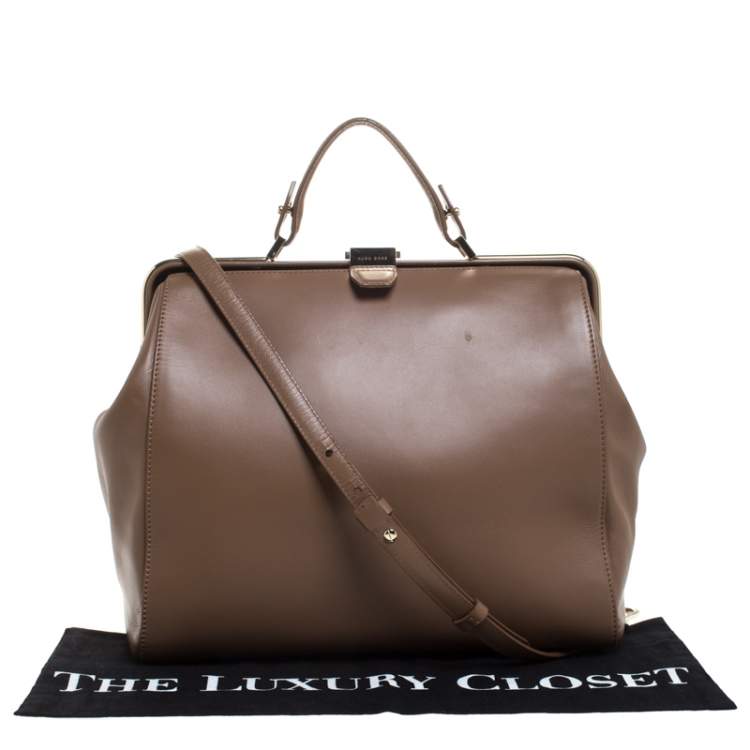 Pre Owned Hugo Boss Brown Leather Romy Top Handle Bag