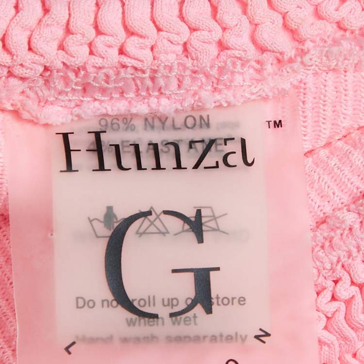 Pre Owned Hunza G Pink Textured Jersey Tank Top S