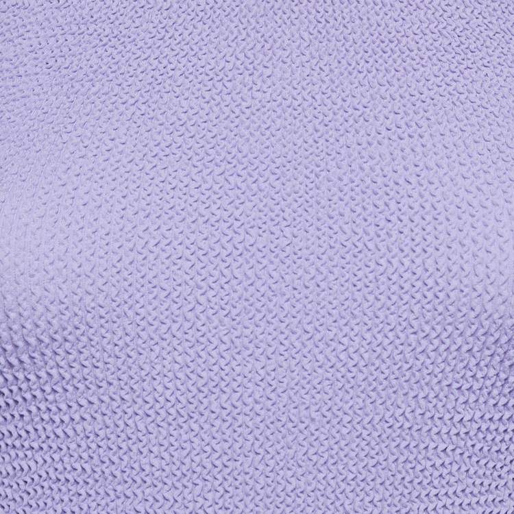 Pre Owned Hunza G Purple Patterned Knit Mini Dress XS 