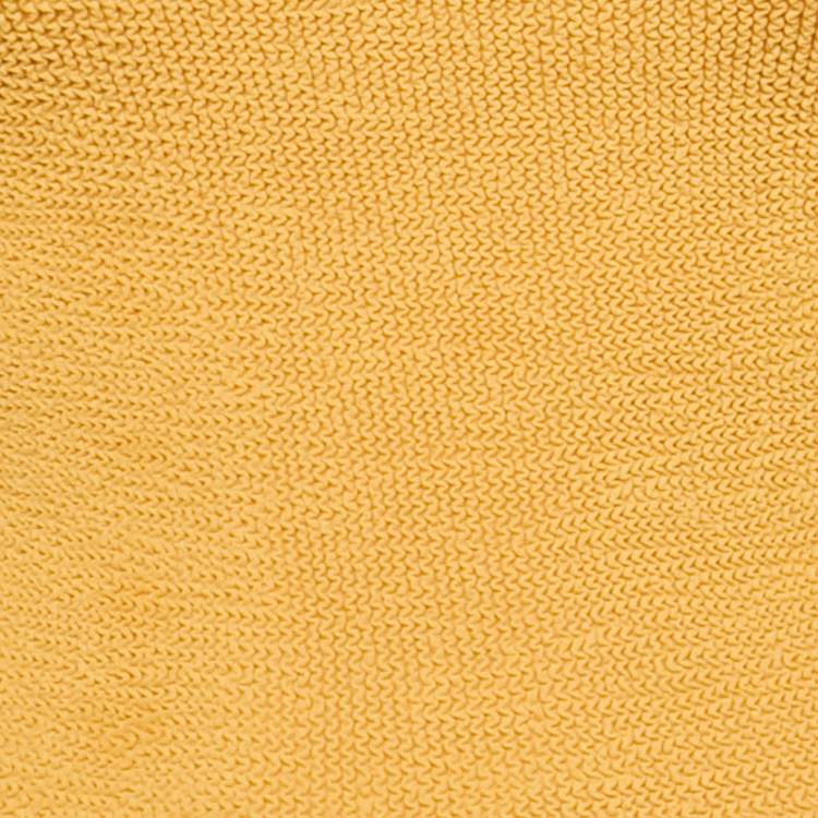 Pre Owned Hunza G Yellow Textured Knit Bodycon Dress S