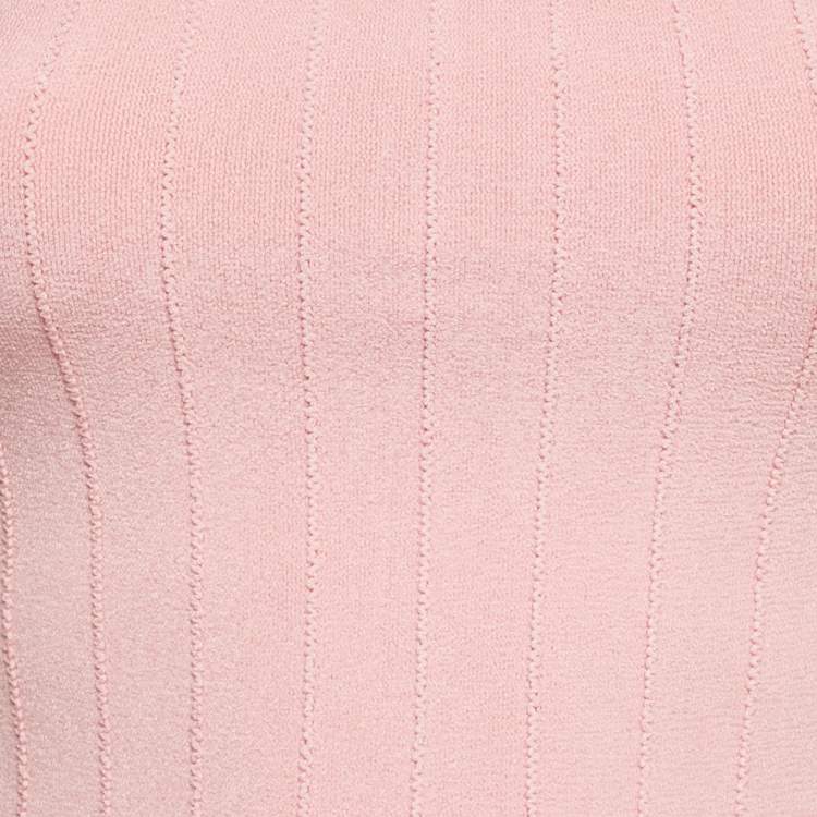 Pre Owned Hunza G Pink Stretch Knit Nile Mini Dress One Size 