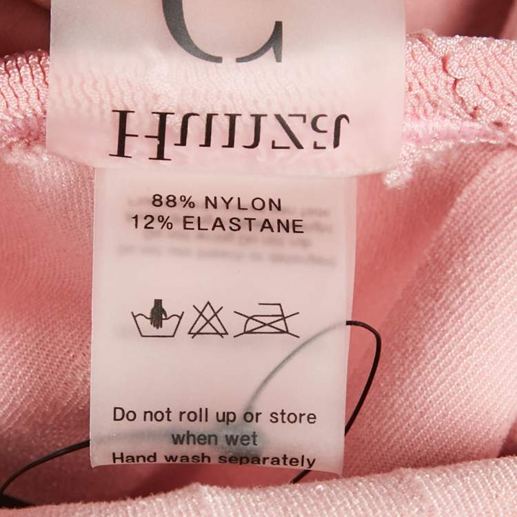 Pre Owned Hunza G Pink Stretch Knit Nile Mini Dress One Size 