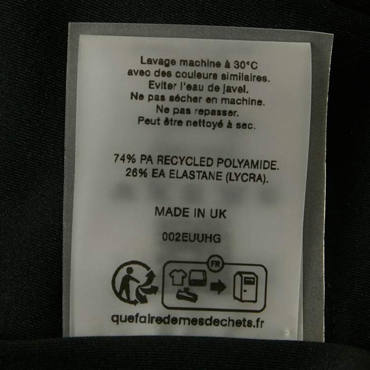 Pre Owned Hunza G Black Nylon Long Sarong ONE SIZE