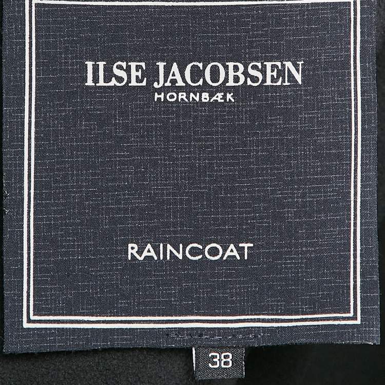 Pre Owned Ilse Jacobsen Navy Blue Technical Hooded Zip-Up Raincoat M