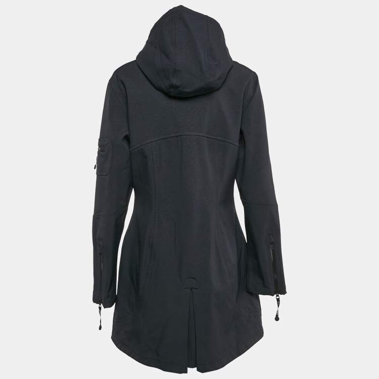 Pre Owned Ilse Jacobsen Navy Blue Technical Hooded Zip-Up Raincoat M