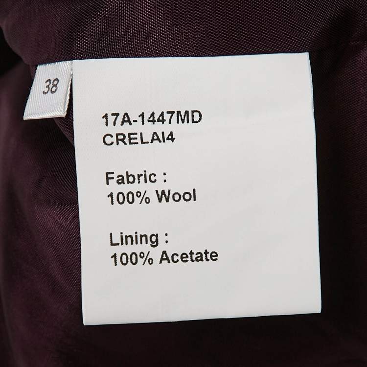 Pre Owned INGIE Paris Purple Wool Long Coat M