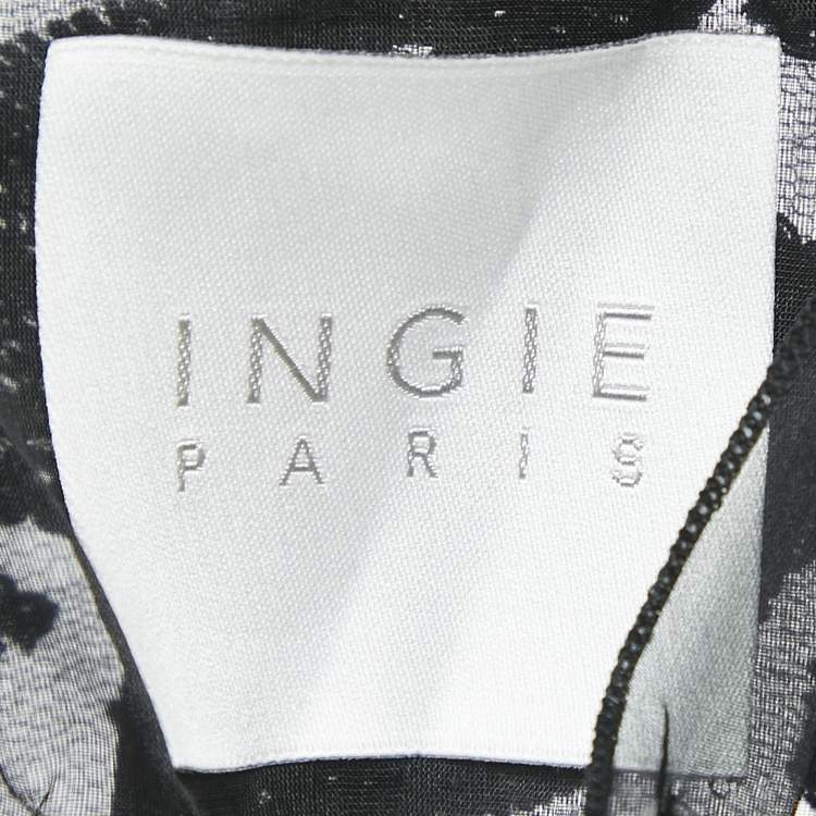 Pre Owned INGIE Paris Black Sequin Embellished Tulle Single Breasted Blazer M