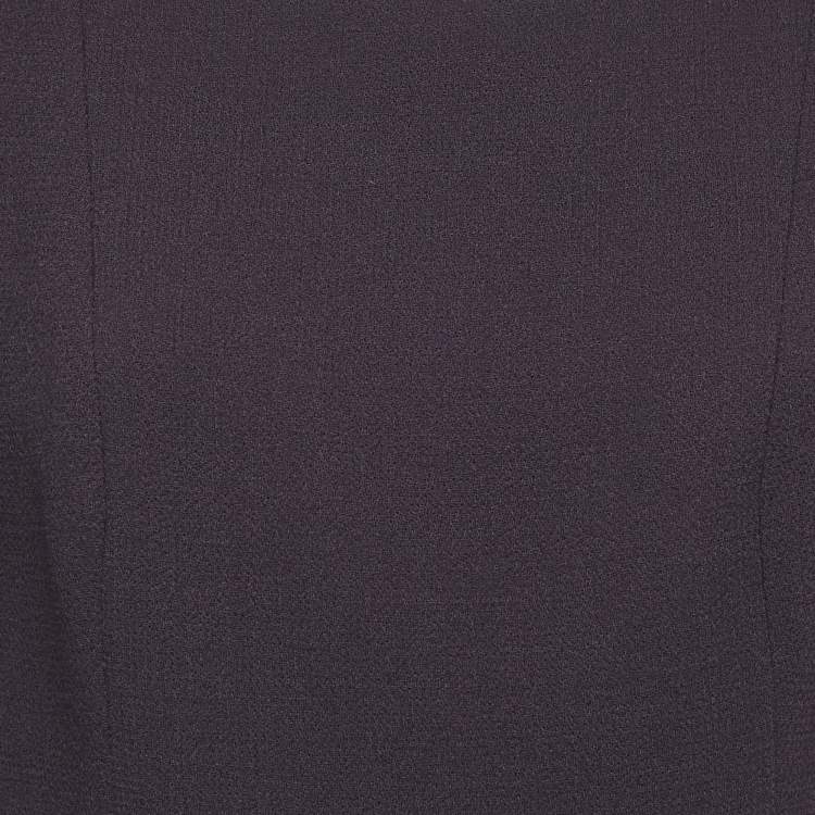 Pre Owned INGIE Paris Purple Crepe Wool Flounce Mini Dress XS