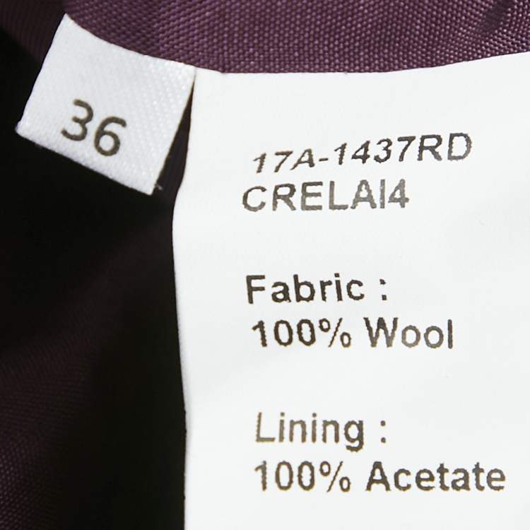 Pre Owned INGIE Paris Purple Crepe Wool Flounce Mini Dress XS