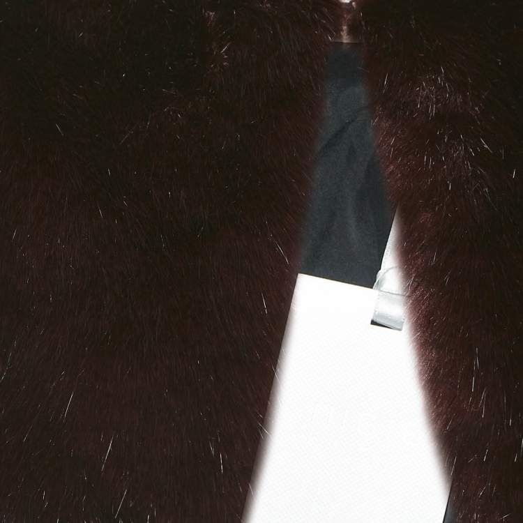 Pre Owned INGIE Paris Burgundy Faux Fur Simfur Jacket S