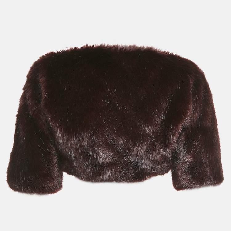 Pre Owned INGIE Paris Burgundy Faux Fur Simfur Jacket S