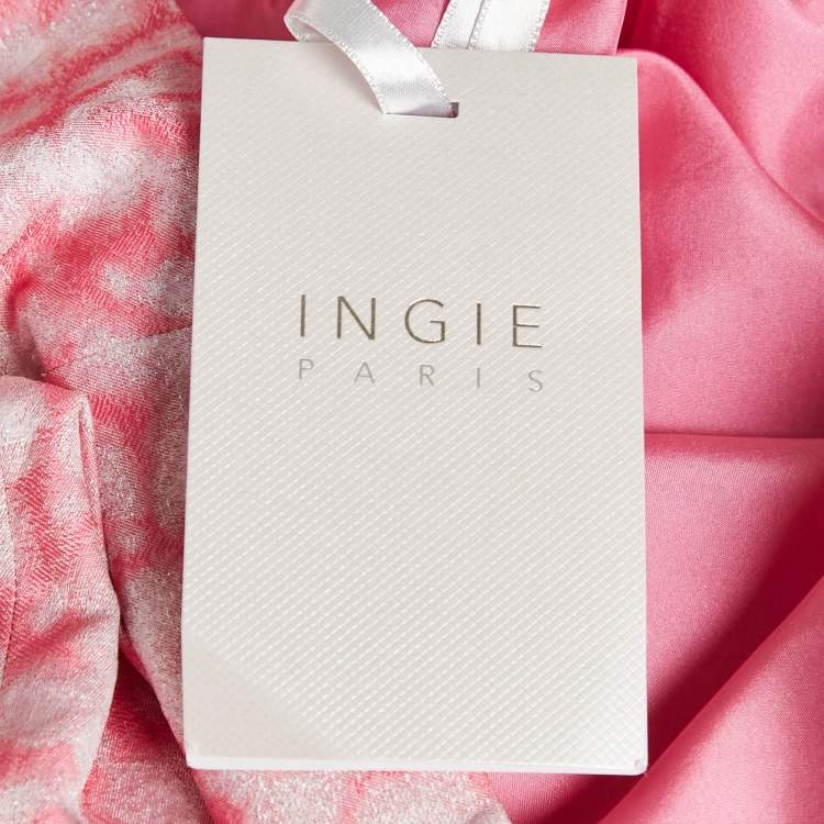 Pre Owned INGIE Paris Pink Lurex Jacquard Shorts S