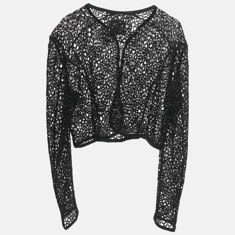 مملوكة مسبقًا INGIE Paris Black Guipure Lace Blouse S