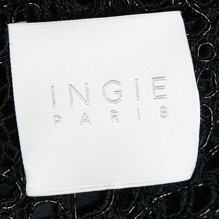 مملوكة مسبقًا INGIE Paris Black Guipure Lace Blouse S