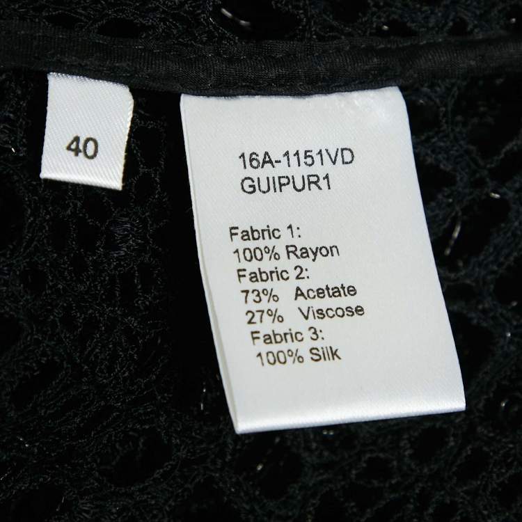 مملوكة مسبقًا INGIE Paris Black Guipure Lace Blouse S