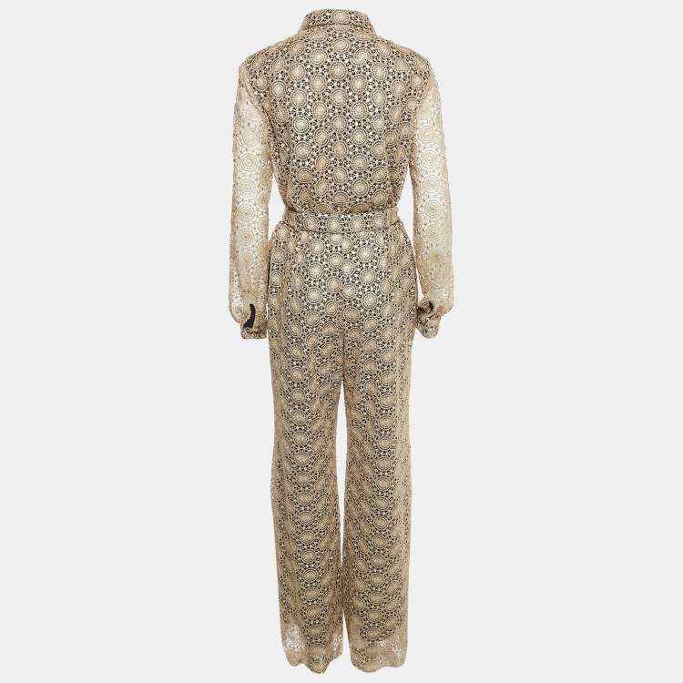 Pre Owned INGIE Paris Gold Lace Jumpsuit M