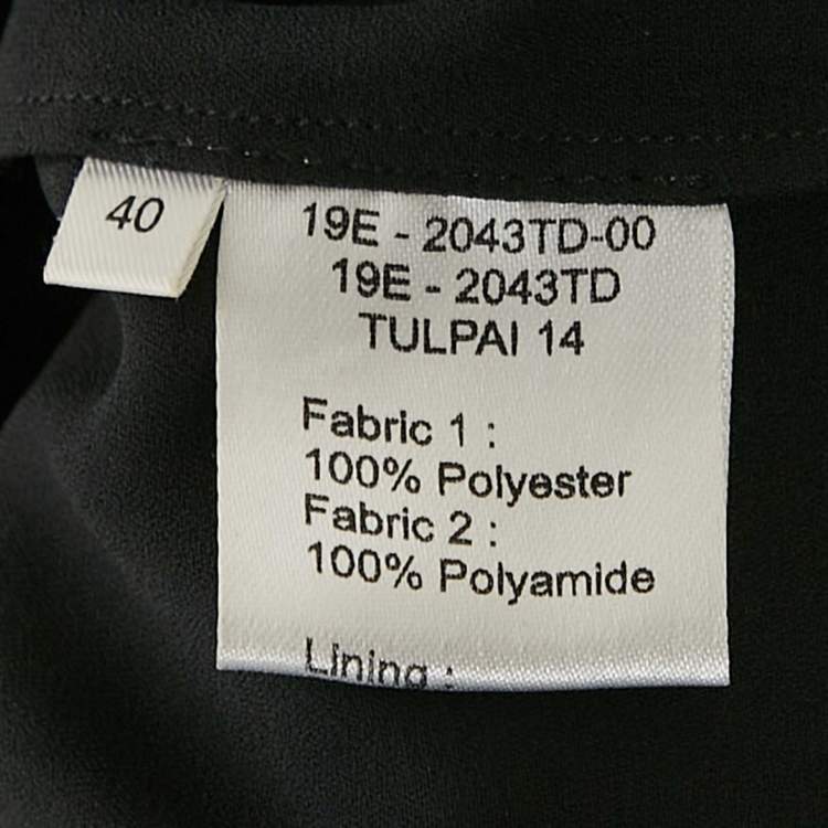 Pre Owned INGIE PARIS Black Sequin Crepe Ruffled Top S