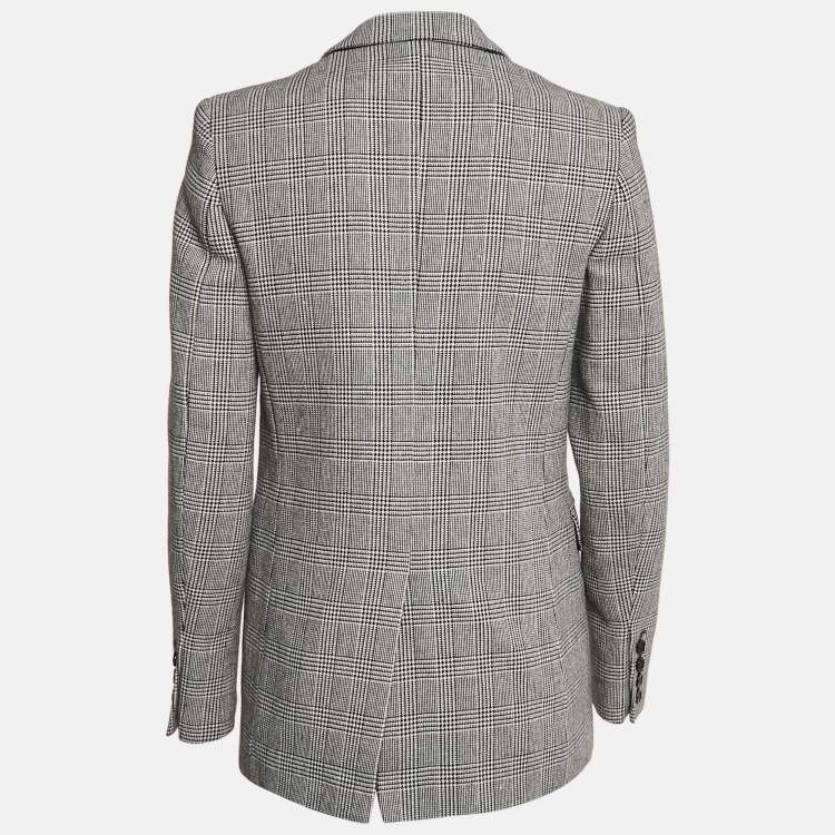 Pre Owned IRO Black/White Glen Checks Cotton Blend Single Breasted Blazer S