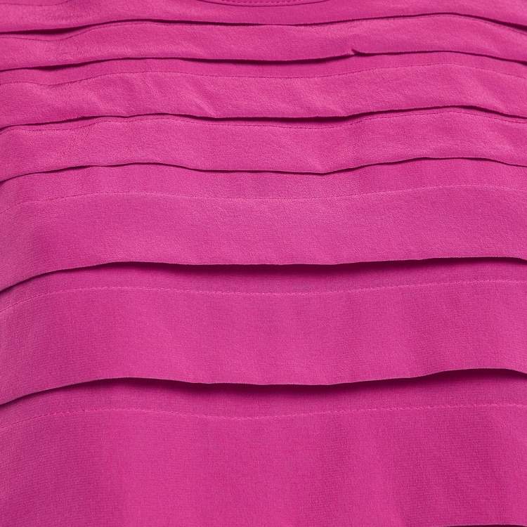 Pre Owned IRO Fuchsia Pink Silk Sleeveless Lia Tunic M