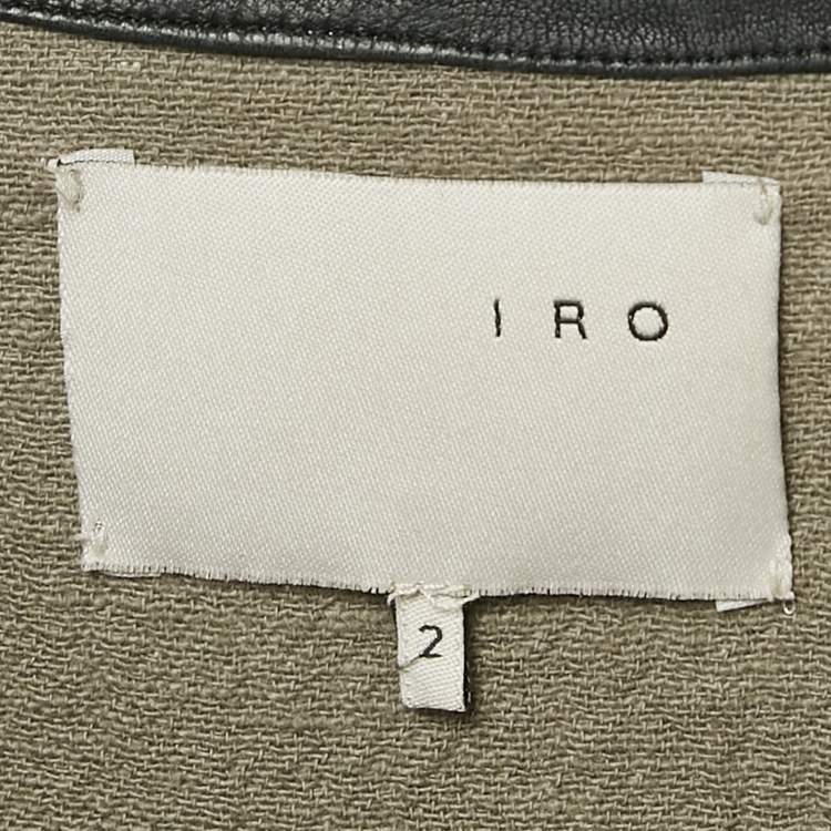 Pre Owned IRO Green Textured Cotton Zip-Up Raw Edged Jacket S