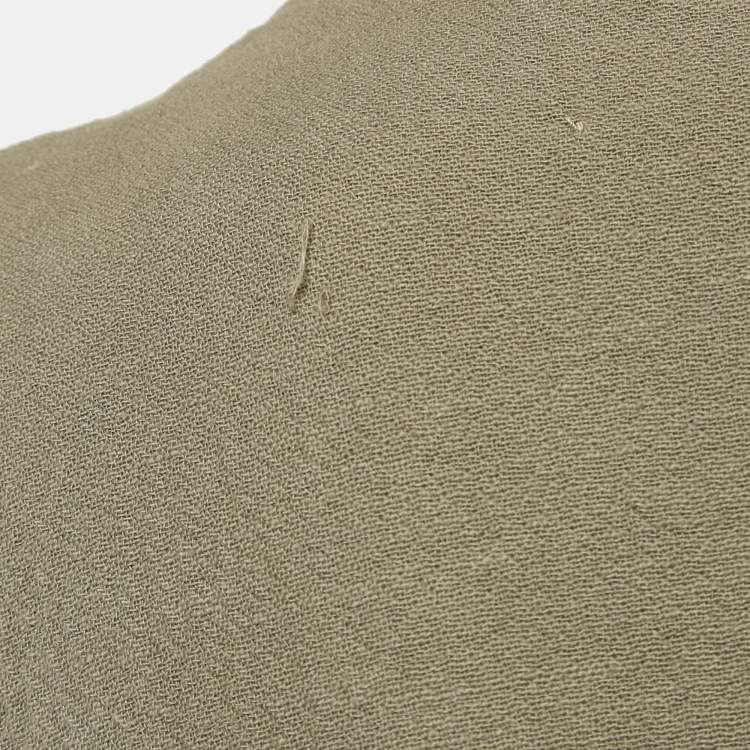 Pre Owned IRO Green Textured Cotton Zip-Up Raw Edged Jacket S