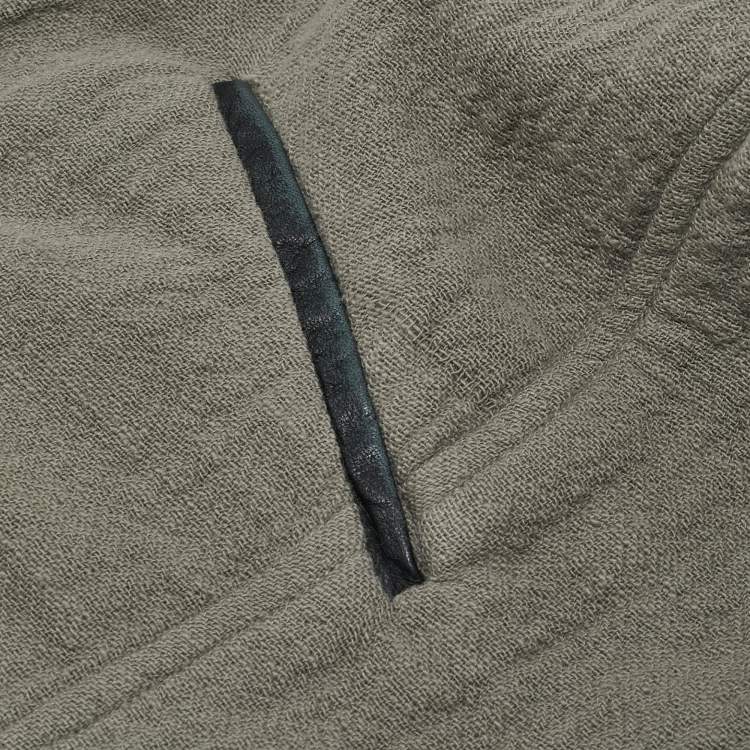 Pre Owned IRO Green Textured Cotton Zip-Up Raw Edged Jacket S