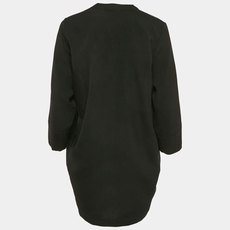 Pre Owned IRO Black Crepe Lace-Up Detail Mini Alessi Dress S