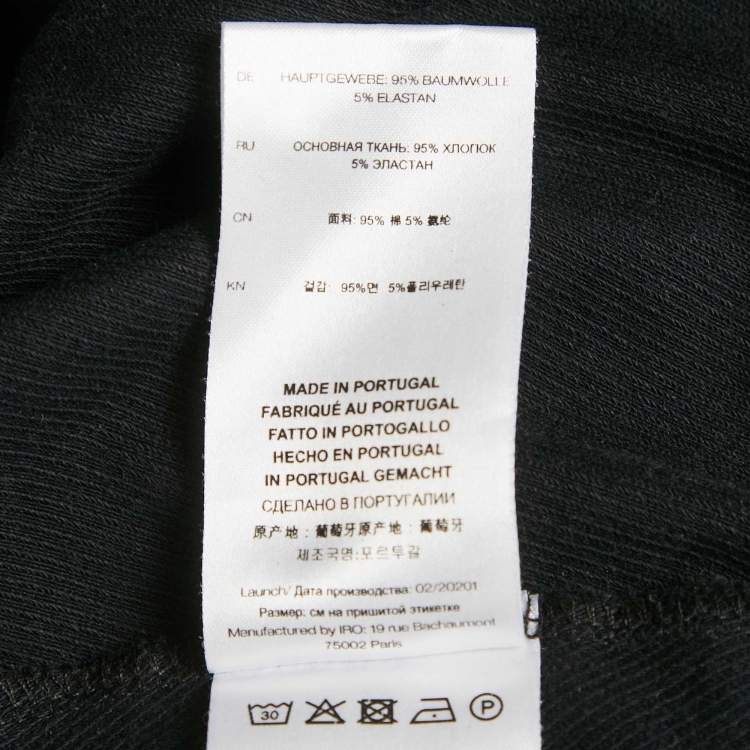 Pre Owned IRO Black Cotton Knit V-Neck Emylie Mini Dress M