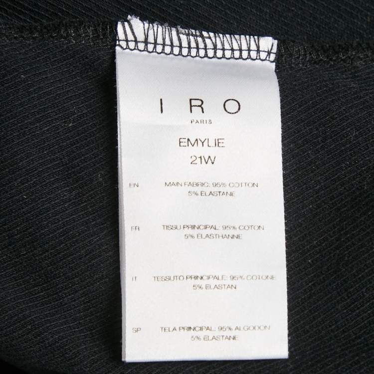 Pre Owned IRO Black Cotton Knit V-Neck Emylie Mini Dress M