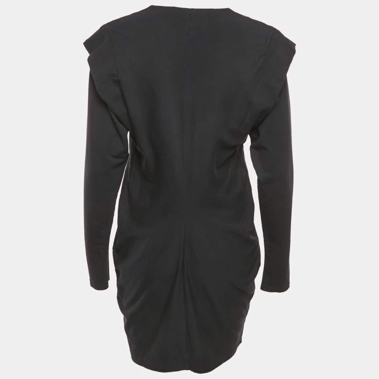 Pre Owned IRO Black Cotton Knit V-Neck Emylie Mini Dress M