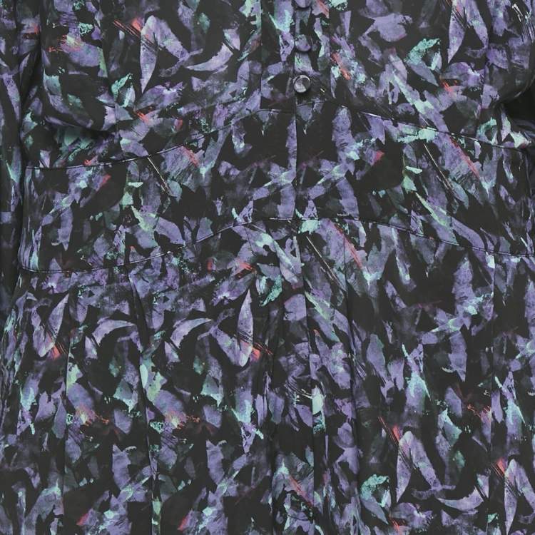 Pre Owned IRO Black Printed Crepe Plunge Neck Jumpsuit XL