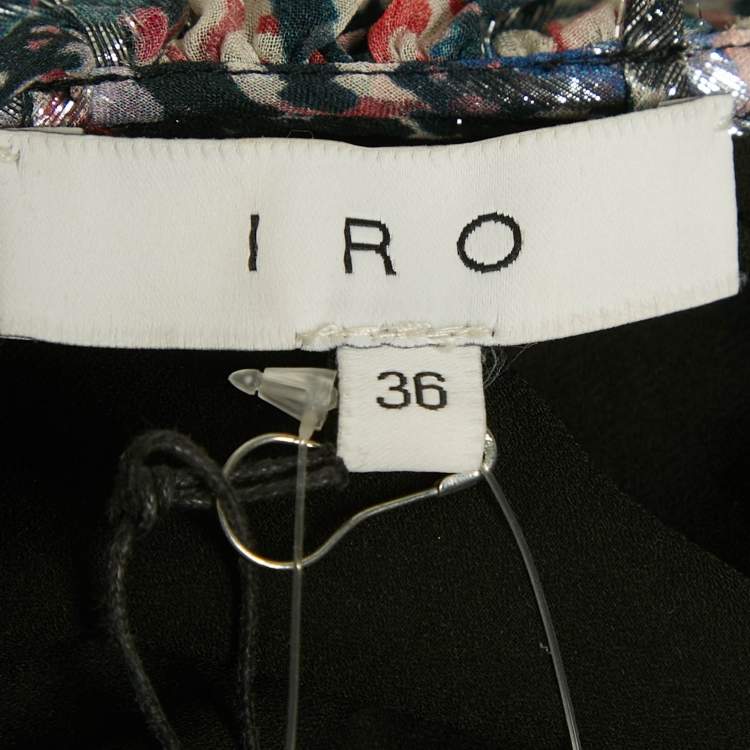 Pre Owned IRO Multicolor Printed Fil Coupe Silk Lurex Top S