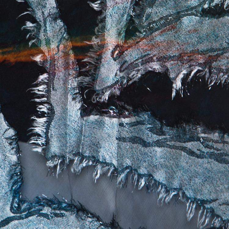 مملوكة مسبقًا IRO Metallic Blue Fil Coupé Silk Onara Top S